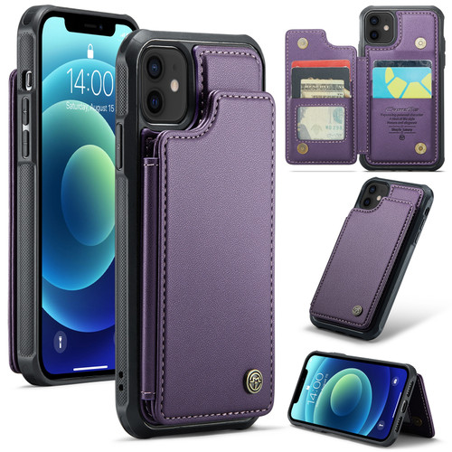 iPhone 12 / 12 Pro CaseMe C22 Card Slots Holder RFID Anti-theft Phone Case - Purple